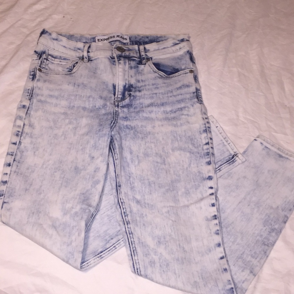 express skinny acid wash jeans